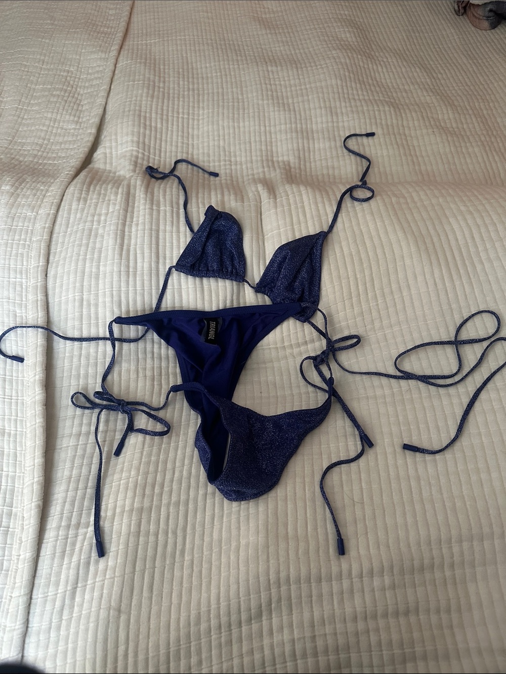 triangl swimwear royal blue glitter bikini bottom